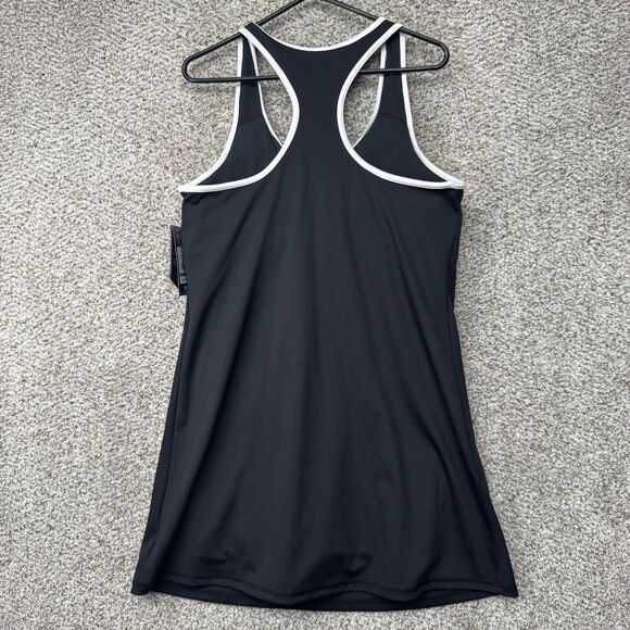Reebok Retro Acvite Tennis Dress Black Women XL Attached Short Bra With Pads New - Picture 13 of 16